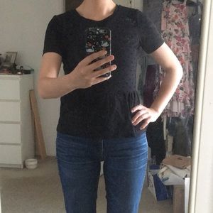 Madewell Black peplum top